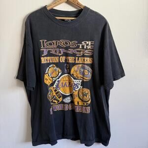 Y2K 2009 Los Angeles Lakers Lord Of The Rings Double Sided Tee Shirt Xl